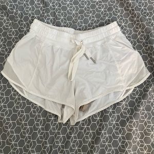 Size 4 white lululemon hotty hot shorts (discont)